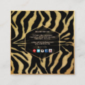 PixDezinesヴィンテージZEBRA STRIPES スクエア名刺 (裏面)