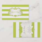 PixDezines上品な調整可ストライプ能な+カラー 名刺 (正面/裏面)