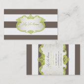 PixDezines上品な調整可ストライプ能な+カラー 名刺 (正面/裏面)