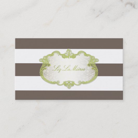 PixDezines上品な調整可ストライプ能な+カラー 名刺 (正面)