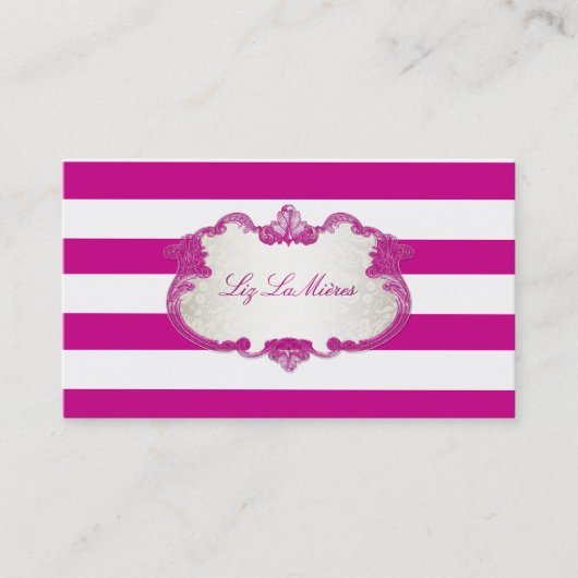 PixDezines上品な調整可ストライプ能な+カラー 名刺 (正面)