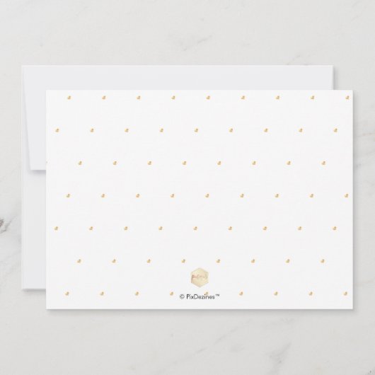 PixDezines写真の日付カレンダーの金ゴールド保存 招待状 (裏面)