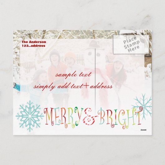 PixDezines写真テンプレートの祝日カード シーズンポストカード (裏面)