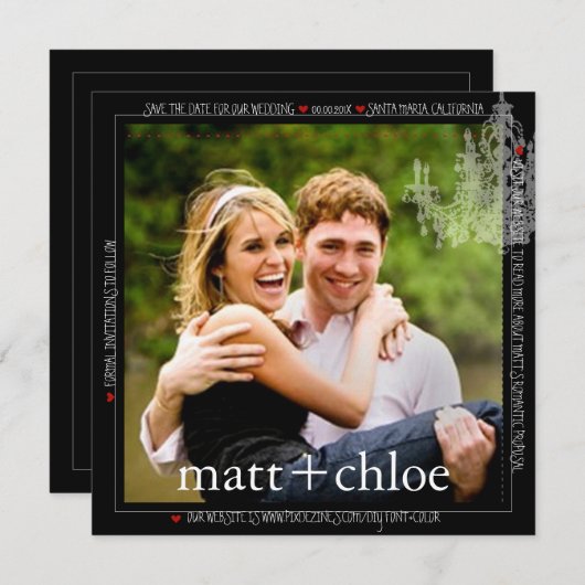 PixDezines写真テンプレート+チャデリエ救ル/日付 セーブザデート (正面/裏面)