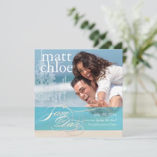 PixDezines写真日付、DIY救カスタム色 セーブザデート (スタンド正面)