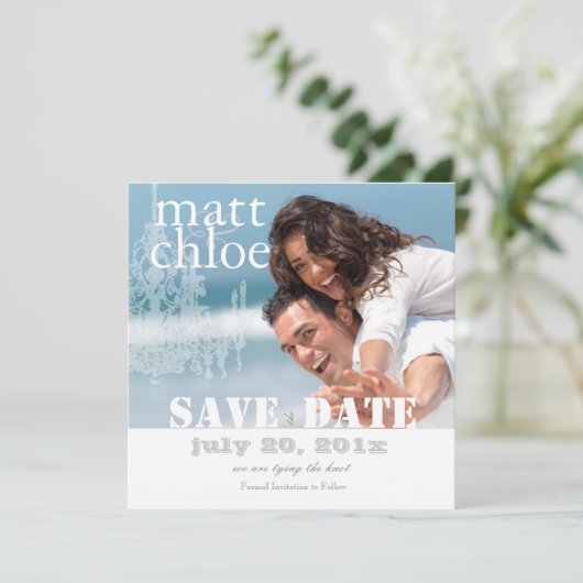 PixDezines写真日付、DIY救カスタム色 セーブザデート (スタンド正面)