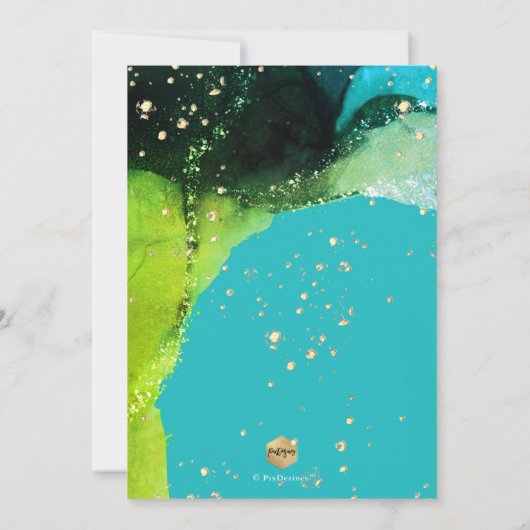 PixDezines卒業アルコールインクモダン抽象芸術 案内状 (裏面)