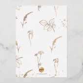 PixDezines卒業ハーブ実在金ゴールド 箔招待状 (裏面)