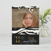 PixDezines卒業版、ゼブラ印刷 招待状 (スタンド正面)