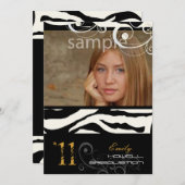 PixDezines卒業版、ゼブラ印刷 招待状 (正面/裏面)