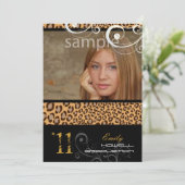 PixDezines卒業版、Leopard Print 招待状 (スタンド正面)