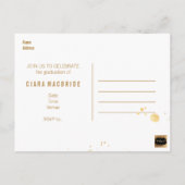 PixDezines卒業/フェイク金ゴールドフォント 案内ポストカード (裏面)