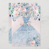 PixDezines埃っぽいピンクブルーペニーキンセアニェラ 招待状 (正面/裏面)