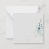 PixDezines埃っぽいブルーウォーターカラーコットンバッド ノートカード (裏面)