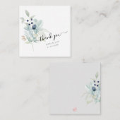 PixDezines埃っぽいブルーウォーターカラーコットンバッド ノートカード (正面/裏面)