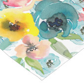PixDezines夏のフローラ水彩 ショートテーブルランナー (コーナー)