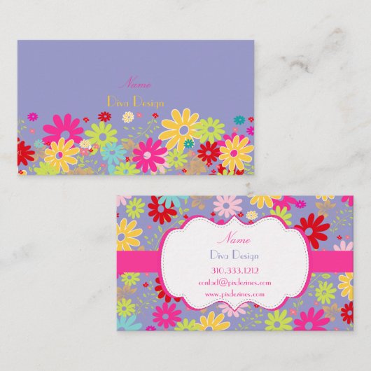 PixDezines夏の開花、BusinessCard 名刺 (正面/裏面)