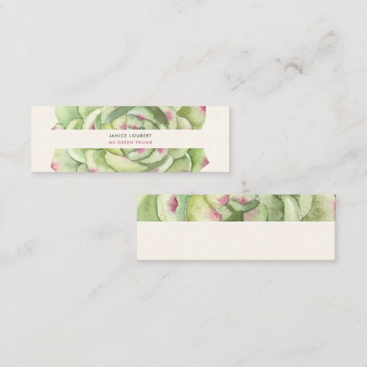 PixDezines多肉質の水彩砂漠バラ スキニー名刺 (正面/裏面)