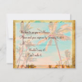 PixDezines大型RSVPヴィンテージハワイアンビーチ/ティール（緑がかった色） 出欠カード (裏面)