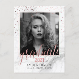 PixDezines大学院写真/大理石+バラ金ゴールド 案内ポストカード