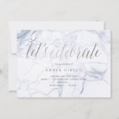 PixDezines大理石フェイクシルバー卒業 招待状 (裏面)