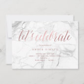 PixDezines大理石フェイクバラ金ゴールド卒業案 招待状 (裏面)