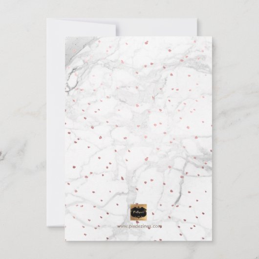 PixDezines大理石フェイクバラ金ゴールド2017卒業 招待状 (裏面)