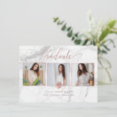 PixDezines大理石フェイクバラ金ゴールド2018卒業 招待状 (スタンド正面)