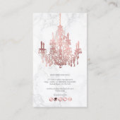 PixDezines大理石フェイクバラ金ゴールド 名刺 (裏面)