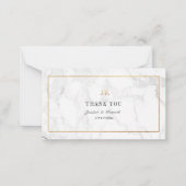 PixDezines大理石フェイク金ゴールドクラシックありがとう ノートカード (正面)