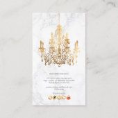 PixDezines大理石フェイク金ゴールド結晶シャンデリア 名刺 (裏面)