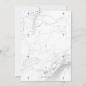 PixDezines大理石ブルークロスバプテスマ1st誕生日 招待状 (裏面)