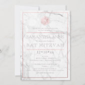 PixDezines大理石赤面ピンクハニカム(ユダヤ教の)バル・ミツバー✡ 招待状 (裏面)
