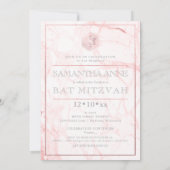 PixDezines大理石赤面ピンクハニカム（ユダヤ教の）バル・ミツバー✡ 招待状 (裏面)