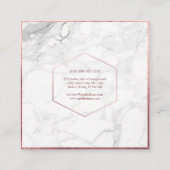 PixDezines大理石+エレガントバラフェイク金ゴールドモノグラム スクエア名刺 (裏面)