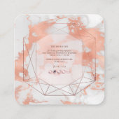 PixDezines大理石+バラフェイク金ゴールドエメラルドカット スクエア名刺 (裏面)