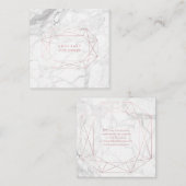 PixDezines大理石+バラフェイク金ゴールド楕円カット スクエア名刺 (正面/裏面)