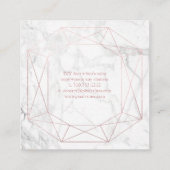 PixDezines大理石+バラフェイク金ゴールド楕円カット スクエア名刺 (裏面)