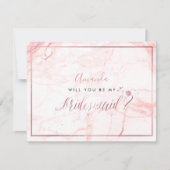 PixDezines大理石+バラフェイク金ゴールド、ブライドメイド 招待状 (正面)