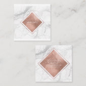 PixDezines大理石+フェイクバラゴールドフォイル スクエア名刺 (正面/裏面)