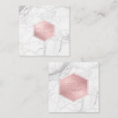 PixDezines大理石+フェイクバラゴールドフォイル スクエア名刺 (正面/裏面)