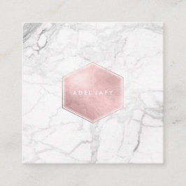 PixDezines大理石+フェイクバラゴールドフォイル スクエア名刺