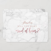 PixDezines大理石/フェイクバラ金ゴールドは次のようになります。Maid 招待状 (正面/裏面)