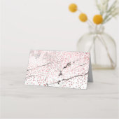 PixDezines大理石+フェイクバラ金ゴールド紙吹雪 プレイスカード (裏面)