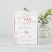 PixDezines大理石/フェイクバラ金ゴールド/婚約パーティ 招待状 (スタンド正面)