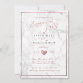 PixDezines大理石/フェイクバラ金ゴールド/婚約 招待状 (正面)