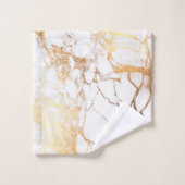 PixDezines大理石+フェイク金ゴールド静脈 バスタオルセット (ウォッシュタオル)