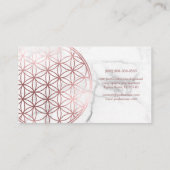 PixDezines大理石/フラワー·オブ·ライフ/フェイクバラ金ゴールド 名刺 (裏面)