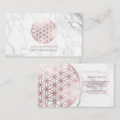 PixDezines大理石/フラワー·オブ·ライフ/フェイクバラ金ゴールド 名刺 (正面/裏面)