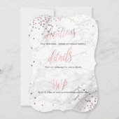 PixDezines大理石+モノグラム+ローズフェイクゴールドハニカム 招待状 (裏面)